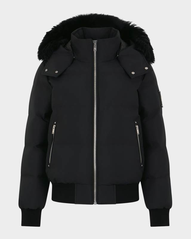 Cloud Down Bomber Jacket with Shearling Trim